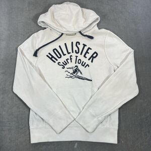 Hollister Surf Tour‎ Womens Medium White Hoodie Felted Letters